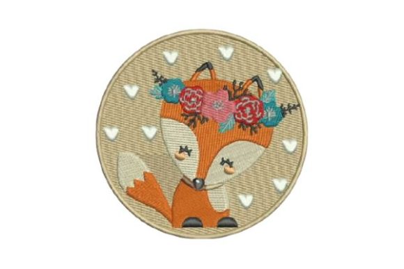 Cute Fox Embroidery Design: Boho Sweetness for Apparel