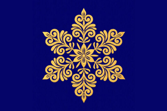 Gold Snowflake: A Timeless Holiday Embroidery Design